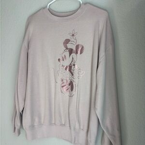 Disney Women's Light Pink Minnie Mouse Sweater